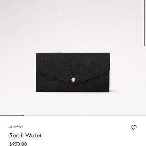 Louis Vuitton Sarah Wallet black